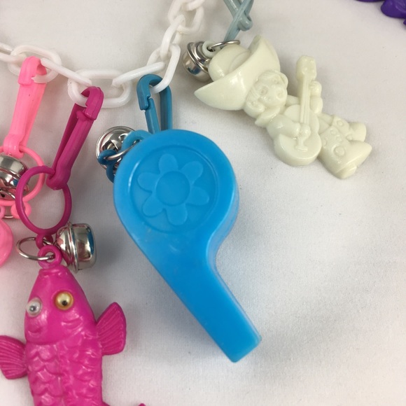 Vintage Jewelry Vintage Plastic Bell Charm White Chain Necklace Poshmark